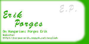 erik porges business card